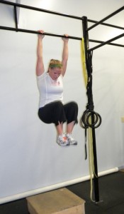 First time attendee Megan working on Knee to Elbow!